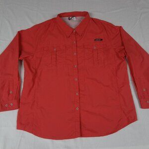 POWER DRY BUTTON FRONT VENTED ATHLETIC FISHING SHIRT ORANGE 4XL L480